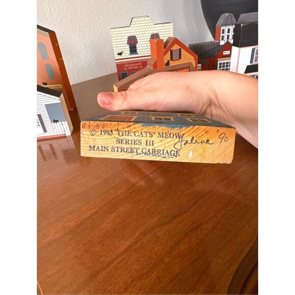 Vintage 9 Piece The Cats Meow Village Wooden Handpainted House Collection 80/90’ - Picture 7 of 14